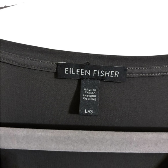 Eileen Fisher Gray Silk Asymmetrical Top Large - Picture 5 of 6
